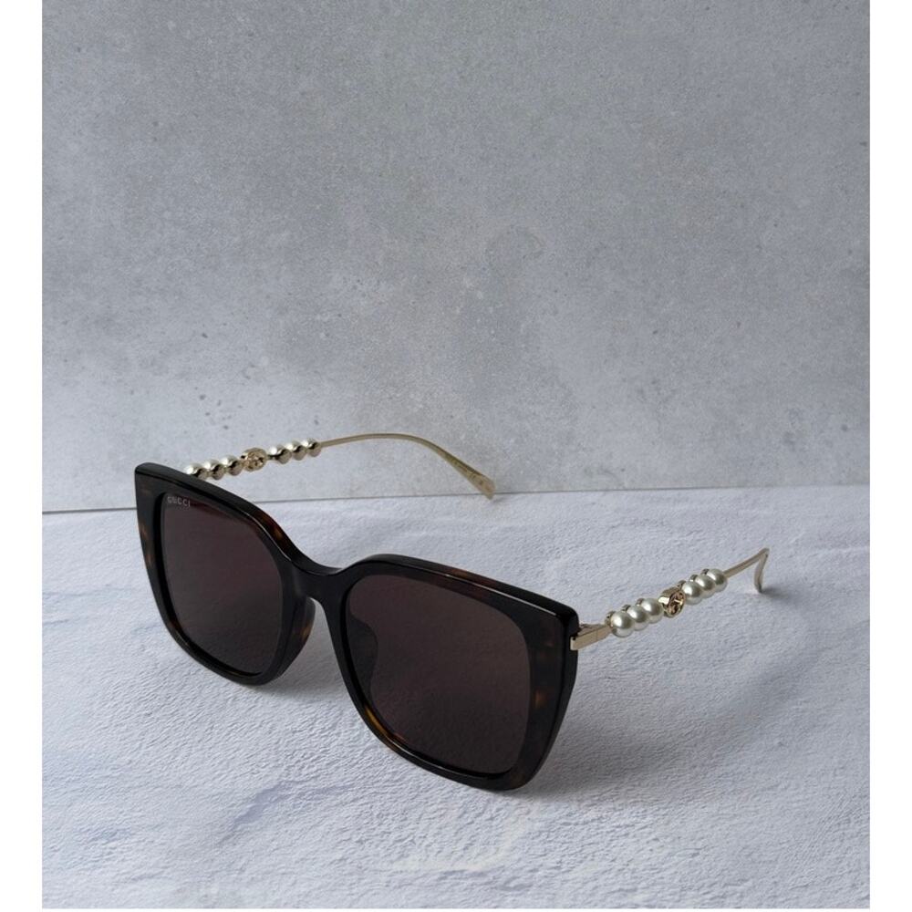 NEW Gucci GG1971SA Square Havana Brown Pearl Sunglasses $665